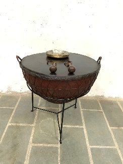 Leather Drum on Stand