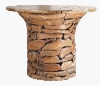 Mesa de comedor de teca con cubierta de vidrio RC2412/GL