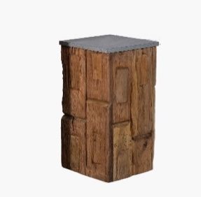 Pedestal de teca con piedra H